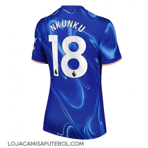 Camisa de Futebol Chelsea Christopher Nkunku #18 Equipamento Principal Mulheres 2024-25 Manga Curta